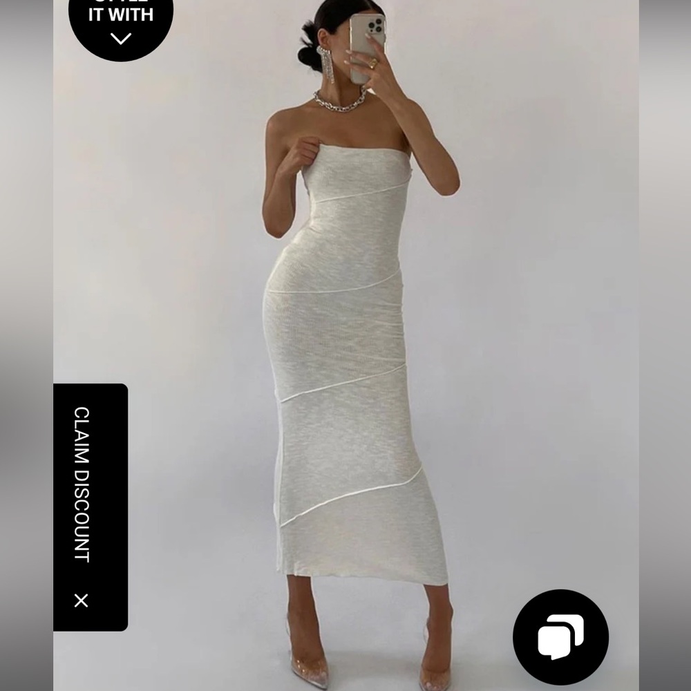 PRINCESS POLLY WHITE TUBE TOP MAXI DRESS SIZE 2